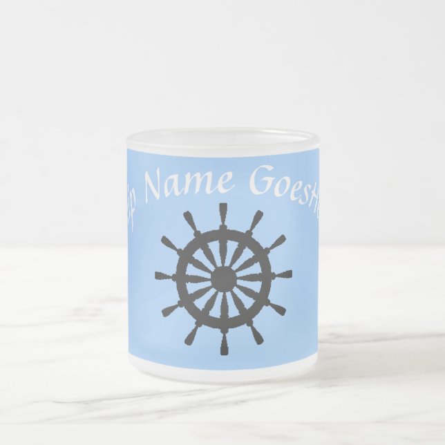 Taza De Cristal Esmerilado Mug - Helm con texto curvo (Centro)