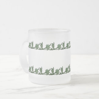 Taza De Cristal Esmerilado Mug - Hojas de hierro de ángulo verde