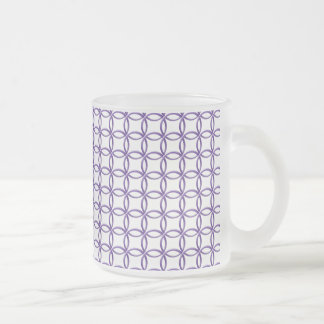 Taza De Cristal Esmerilado Mug - Interbloqueo De Anillos Púrpura