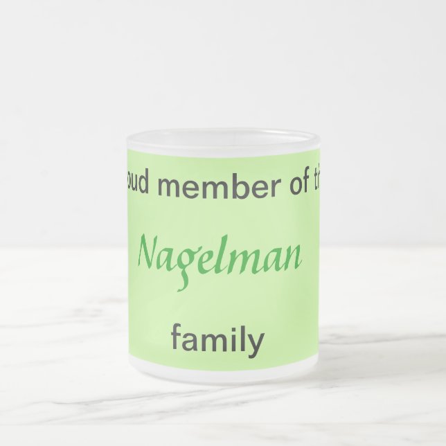 Taza De Cristal Esmerilado Mug - Miembro orgulloso de la familia (Centro)