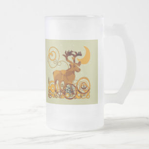 Taza De Cristal Esmerilado Mug. moose Frost