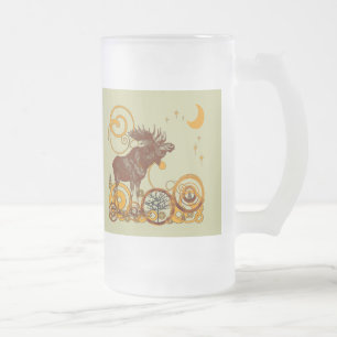 Taza De Cristal Esmerilado Mug. moose Frost