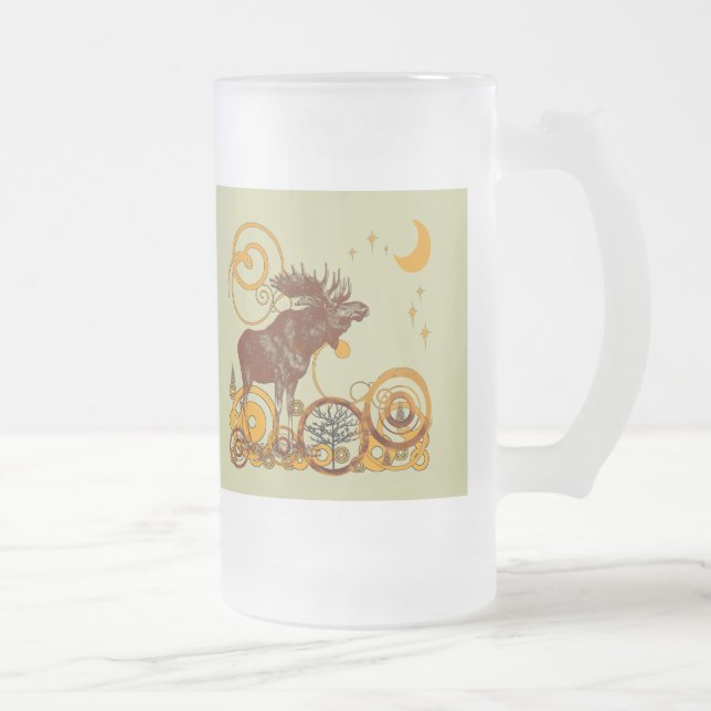 Taza De Cristal Esmerilado Mug. moose Frost (Derecha)