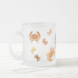 Taza De Cristal Esmerilado Mug - Múltiples Naranjas y cangrejos marrones