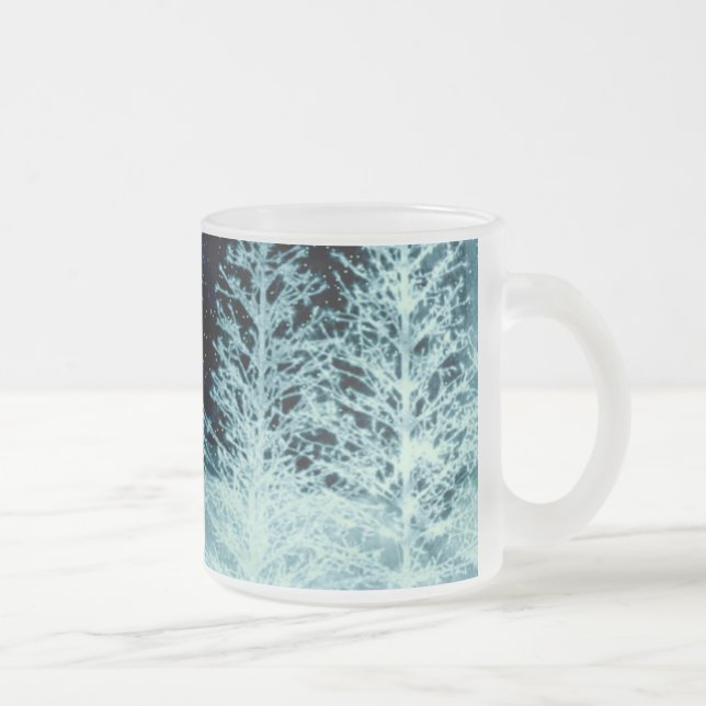 Taza De Cristal Esmerilado Mug nocturno mágico de invierno (Derecha)
