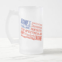 Mug Nombre(s) personalizado(s) Palabras bandera de