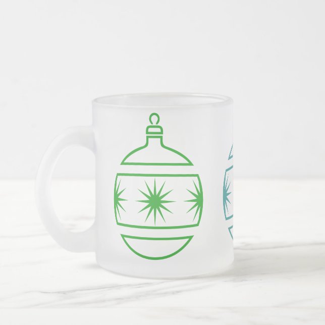 Taza De Cristal Esmerilado Mug - Ornamento de Navidad (Izquierda)