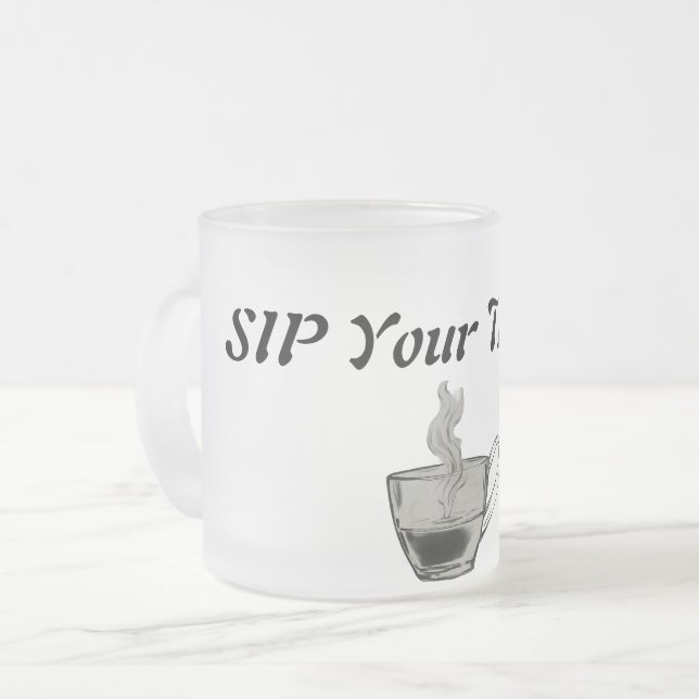 Taza De Cristal Esmerilado Mug para té y café (Anverso izquierdo)