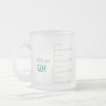 Taza De Cristal Esmerilado Mug Personalizada de Science Lab Beaker<br><div class="desc">Por el amante de la ciencia en tu vida. Esta taza de 10 oz se hace para que parezca una pieza de vidrio de laboratorio, con graduaciones para un vaso de 250 ml de tamaño comparable. Incluso puede personalizarlo con sus iniciales o nombre, como lo haría en una configuración de...</div>