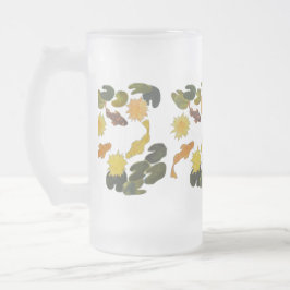 Taza De Cristal Esmerilado Mug - Pescado nadando en estanque