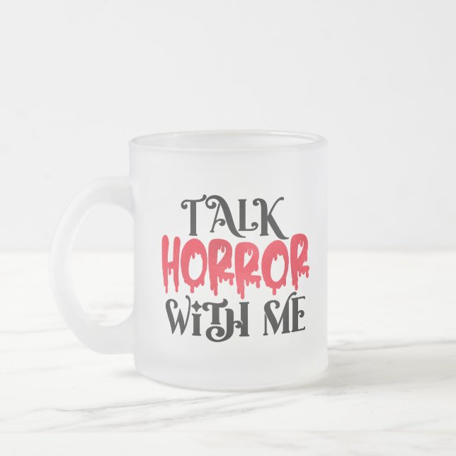 Taza De Cristal Esmerilado Mug por conversaciones espeluznantes y agradables 