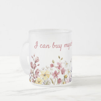 Taza De Cristal Esmerilado Mug, puedo comprarme flores