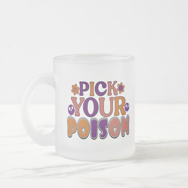 Taza De Cristal Esmerilado Mug retro-fantasmal para Halloween (Izquierda)