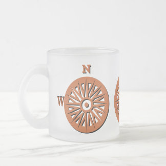 Taza De Cristal Esmerilado Mug - Rosa de brújula