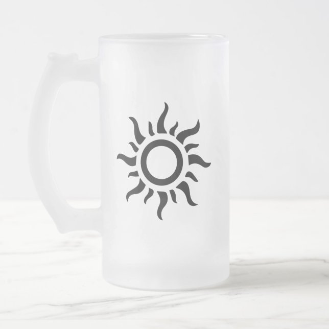 Taza De Cristal Esmerilado Mug, Stein - Sun (Izquierda)