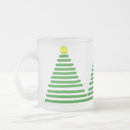 Taza De Cristal Esmerilado Mug - Tres árboles de Navidad