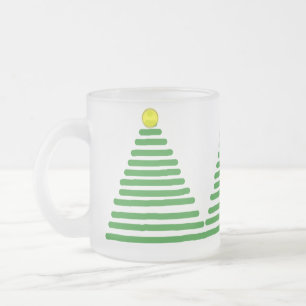Taza De Cristal Esmerilado Mug - Tres árboles de Navidad