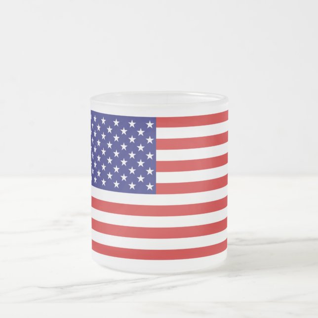 Taza De Cristal Esmerilado Mugcnt de la bandera de EE.UU. (Centro)