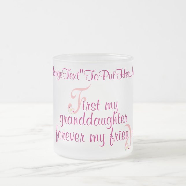 Taza De Cristal Esmerilado mugElegance_First mi nieta (Centro)