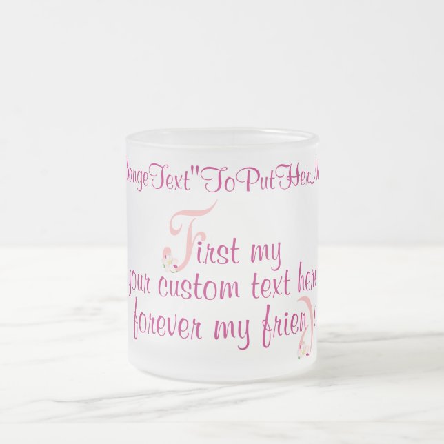 Taza De Cristal Esmerilado mugElegance_First mi su texto de encargo (Centro)