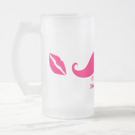 Taza De Cristal Esmerilado Mugote rosa de la dama de honor escarcha