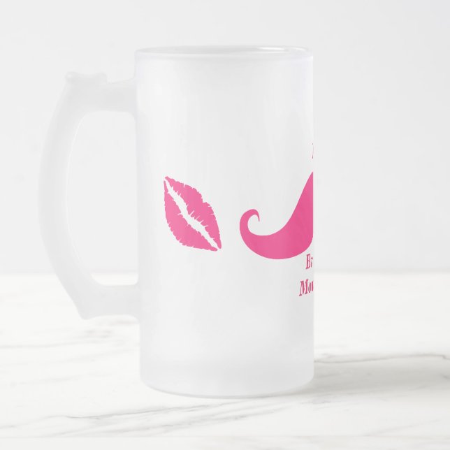 Taza De Cristal Esmerilado Mugote rosa de la dama de honor escarcha (Izquierda)