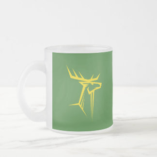 Taza De Cristal Esmerilado Mugre amarillo y verde