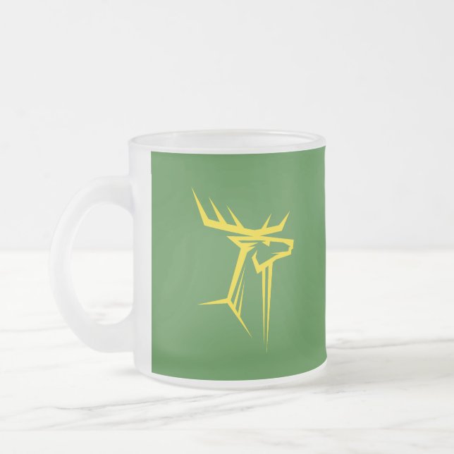 Taza De Cristal Esmerilado Mugre amarillo y verde (Izquierda)
