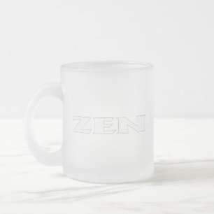 Taza De Cristal Esmerilado Mugre blanca de línea blanca de Zen