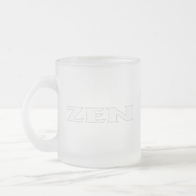 Taza De Cristal Esmerilado Mugre blanca de línea blanca de Zen (Izquierda)