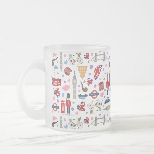 Taza De Cristal Esmerilado Mugre clásica de Londres (Izquierda)