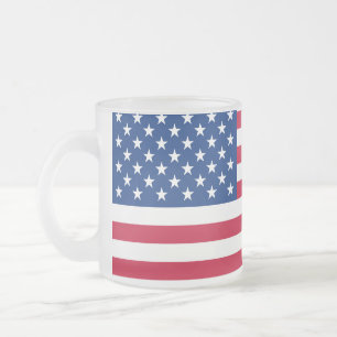 Taza De Cristal Esmerilado Mugre de bandera de Estados Unidos