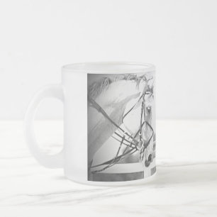 Taza De Cristal Esmerilado Mugre de caballo gris escarpado