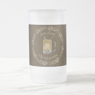 Taza De Cristal Esmerilado Mugre de cerveza de raíz flotante