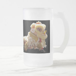 Taza De Cristal Esmerilado Mugre de dragón chino escarchado