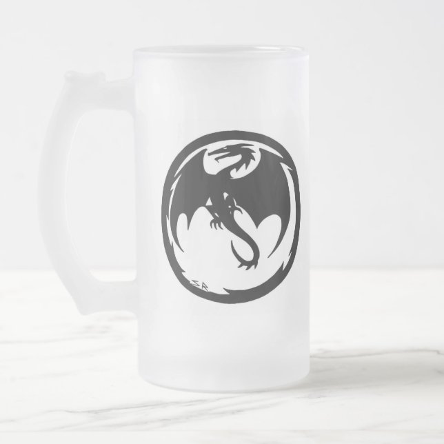 Taza De Cristal Esmerilado Mugre de dragón negro (Izquierda)