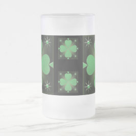 Taza De Cristal Esmerilado Mugre de estaño de shamrock brillante