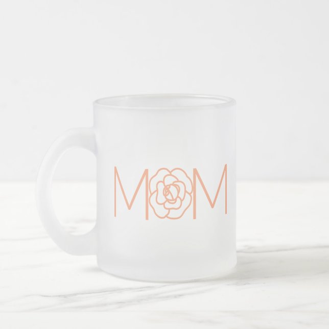 Taza De Cristal Esmerilado Mugre de flores de mamá (Izquierda)