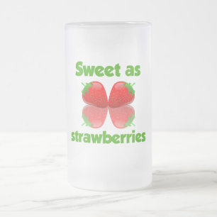 Taza De Cristal Esmerilado Mugre de fresas