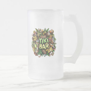Taza De Cristal Esmerilado Mugre de Frost Bar Tiki
