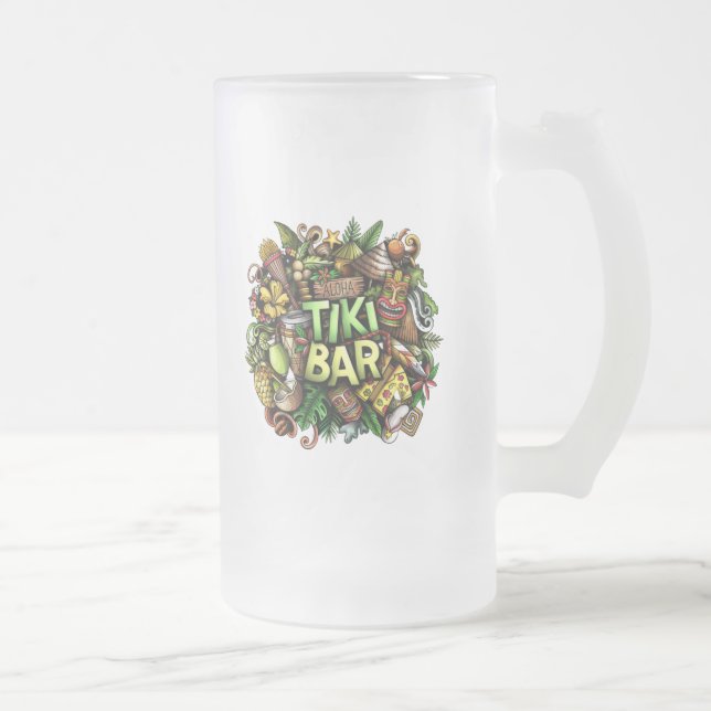 Taza De Cristal Esmerilado Mugre de Frost Bar Tiki (Derecha)