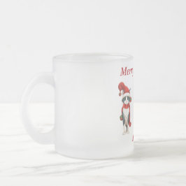Taza De Cristal Esmerilado Mugre de gato navideño de monograma lindo