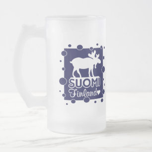 Taza De Cristal Esmerilado Mugre de Moose de Finlandia
