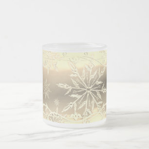 Taza De Cristal Esmerilado Mugre de nieve dorada