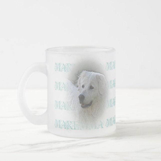 Taza De Cristal Esmerilado Mugre de obsesión por la maremma (Izquierda)