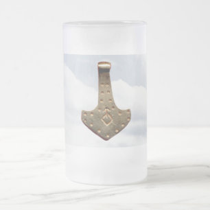 Taza De Cristal Esmerilado Mugre de oro Thor Hammer