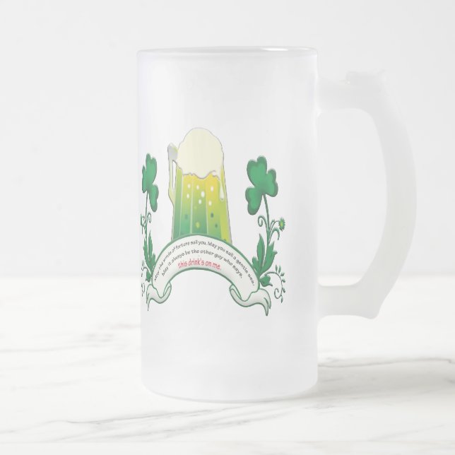 Taza De Cristal Esmerilado Mugre de tostada irlandesa (Derecha)