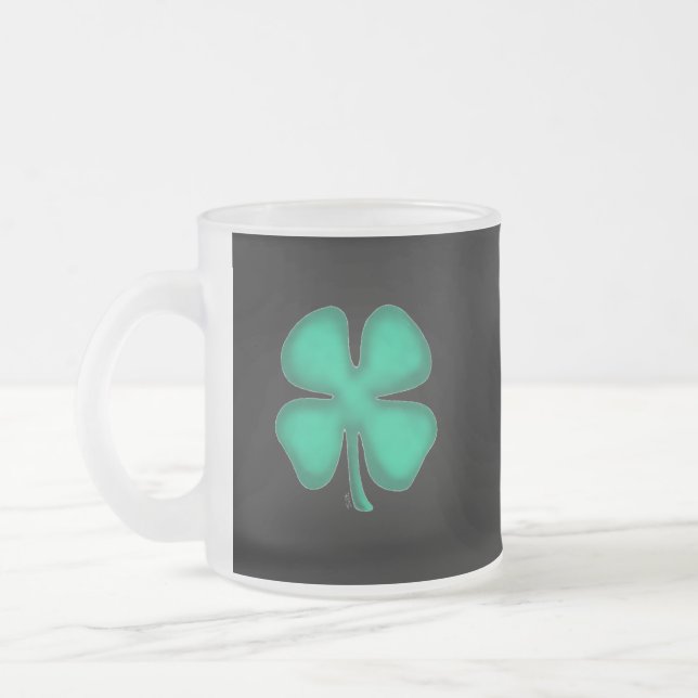 Taza De Cristal Esmerilado Mugre de vidrio helado negro irlandés (Izquierda)