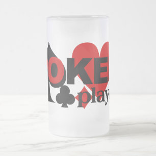 Taza De Cristal Esmerilado Mugre del jugador de póquer