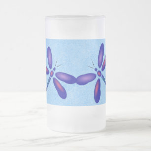 Taza De Cristal Esmerilado Mugre digital de verano azul